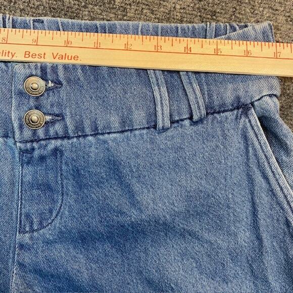 Happily Grey Wide Leg Jeans Womens 13 34x31 Lightweight Pants Blue Medium Wash - Picture 7 of 8